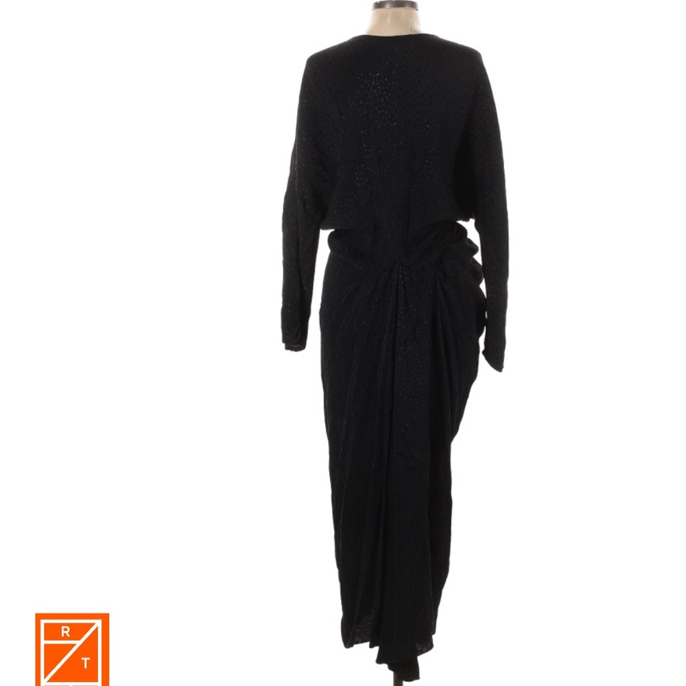 Nissa black draped dress, silky feel